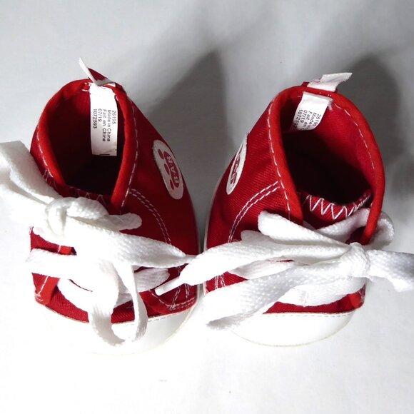 BUILD -A-BEAR WORKSHOP BAB RED CONVERSE STYLE HIGH TOP CANVAS DOLL SHOES (NEW) - Picture 8 of 8